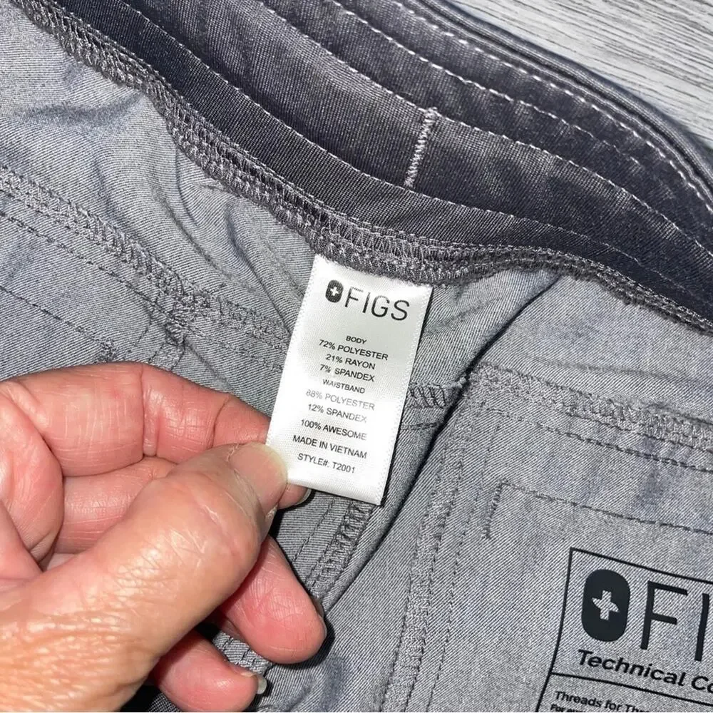 FIGS Axim Cargo Scrub Pant Men’s Medium Gray T2001 Technical Collection